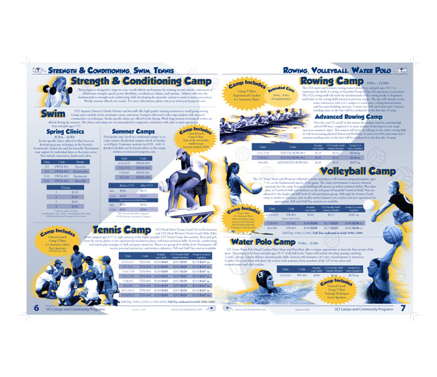 UCI Sports Camps Brochure Summer Sports Camp Programs Portfolio of
