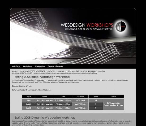 Quarterly Webdesign Workshops at UCI - 2